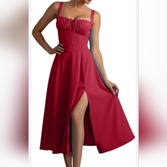 Milkmaid‎ Corset Midi Dress Wine Color Sz M Goth Grunge Dark Romantic - Picture 9 of 9